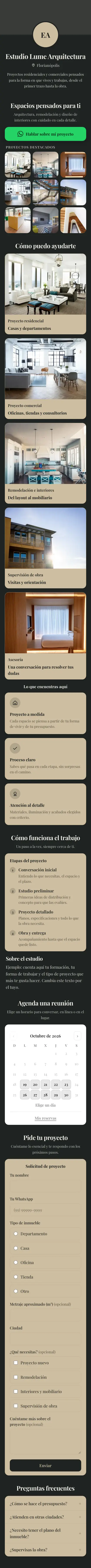 Ejemplo de mini sitio: Estudio Lume Arquitectura