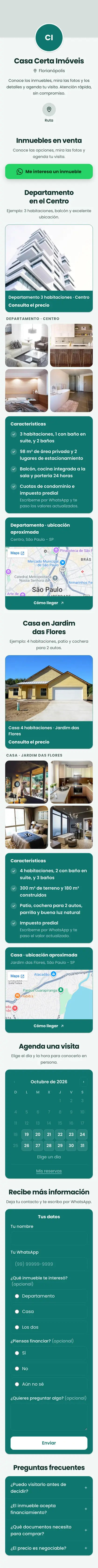 Ejemplo de mini sitio: Casa Certa Imóveis