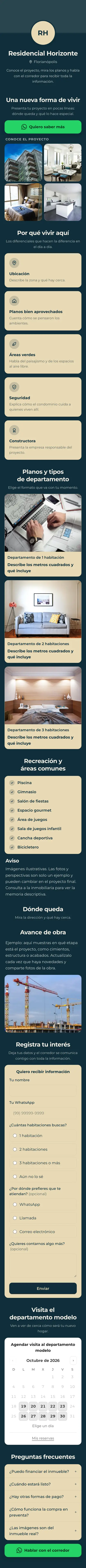 Ejemplo de mini sitio: Residencial Horizonte