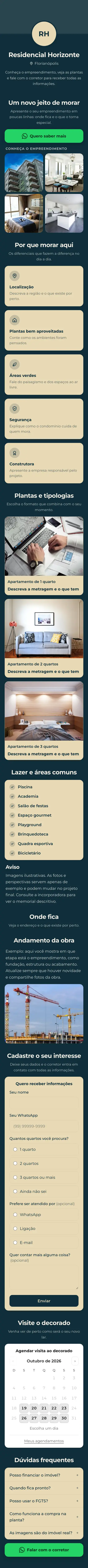 Exemplo de mini site: Residencial Horizonte